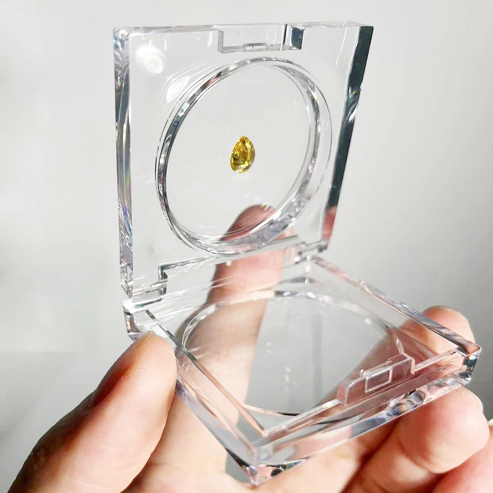 Square Gemstone Jewelry Display Box Loose Diamond Packaging Case Earring Bead Pendant Holder Gem Storage Container 1Pc