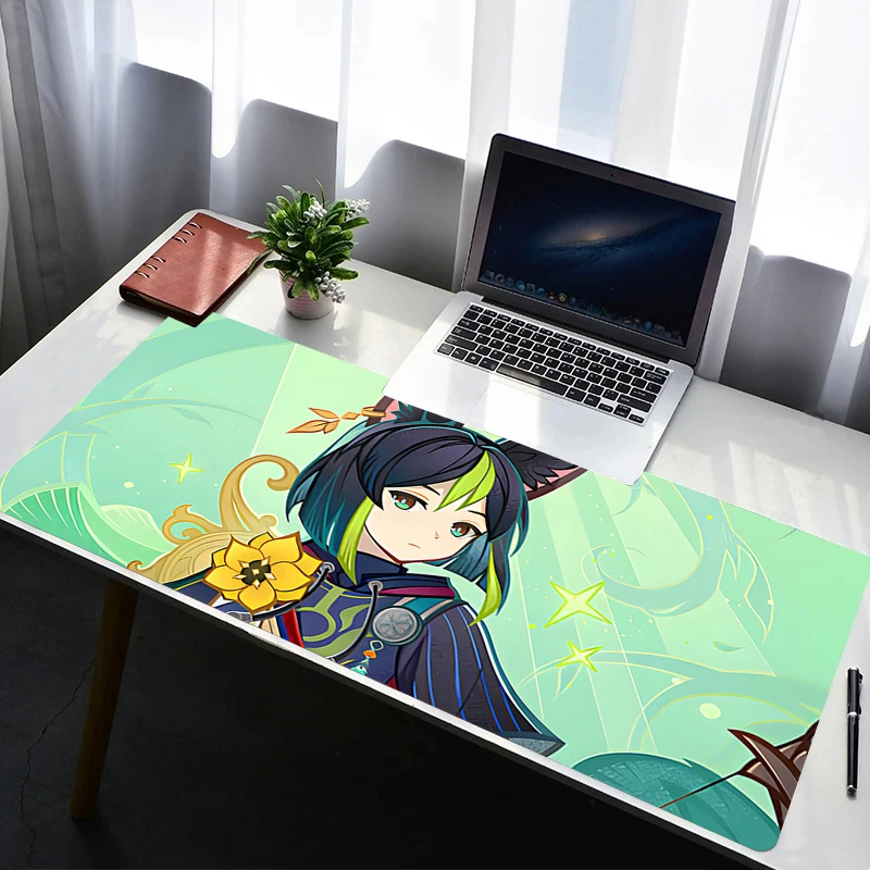 

Mouse Pad Laptop Non Slip Extended Desktop Mouse Mat PC Anime Keyboard Pad Gaming Accessories G-genshin Impact Tighnari Mousepad