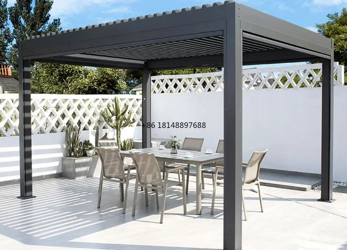 

Shade Roof Gazebo Outdoor Aluminum Bioclimate Arch Gazebo Shutters Pergola