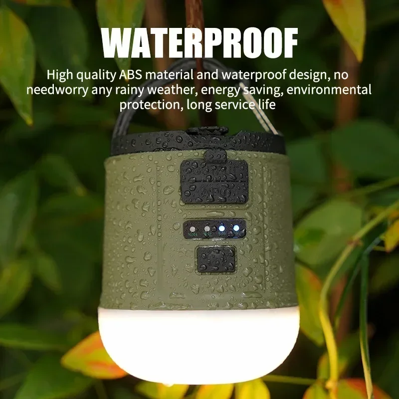 Draagbare Camping Lantaarn 9Mode Super Heldere Zaklamp Oplaadbare Tent Licht Buiten Waterdichte Noodstroom Bank Werklamp