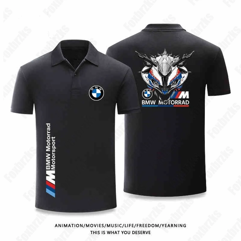 

Comfortable Breathable Short Sleeves BMW Riding Sport Polo Shirts New Style 2025 3D Printed Pattern Trendy Casual T-shirts