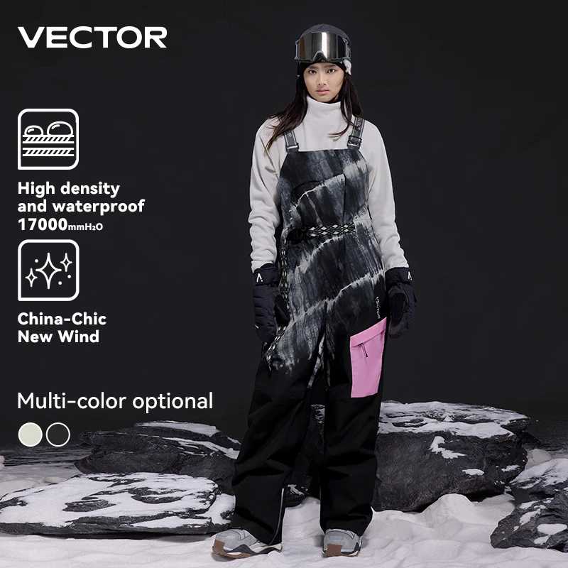 VECTOR-Salopette de Ski Silhouette 3L pour Homme et Femme, Coupe-Vent, Imperméable, Nylon, Book ine Pression, Caoutchouc, Ski Extérieur