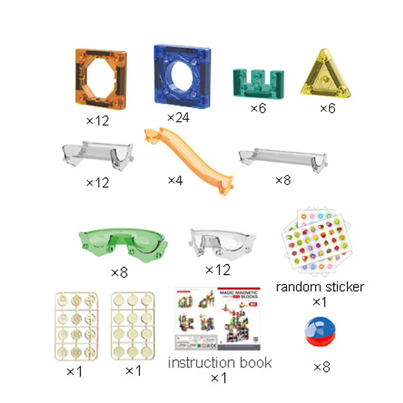 160 قطعة البلاط المغناطيسي الرخام تشغيل سباق المسار مجموعات الالعاب الجذعية التعليمية اللبنات الطفل الأنابيب المغناطيس الربط لعبة المسار