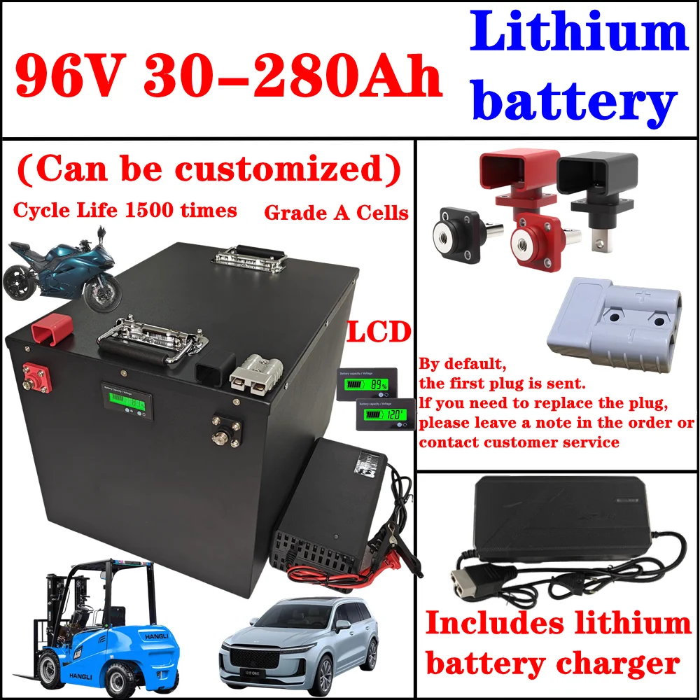 26S 96V 30Ah 50Ah 80Ah 100Ah 120Ah 150Ah 200Ah 280Ah Lithium Ion Battery for 4KW 9KW Golf Cart Sightseeing Vehicle Tour Bus