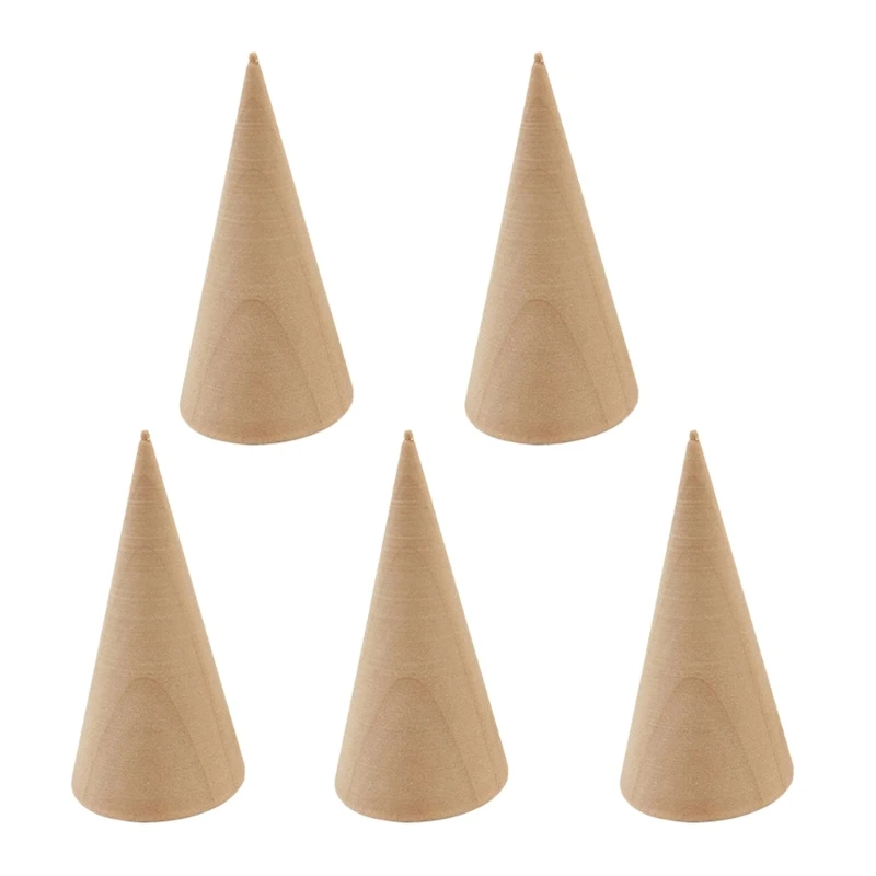 5Pcs Solid Rings Display Stands Jewelry Rack Cone Rings Holders Single Finger Rings Showcase Stand
