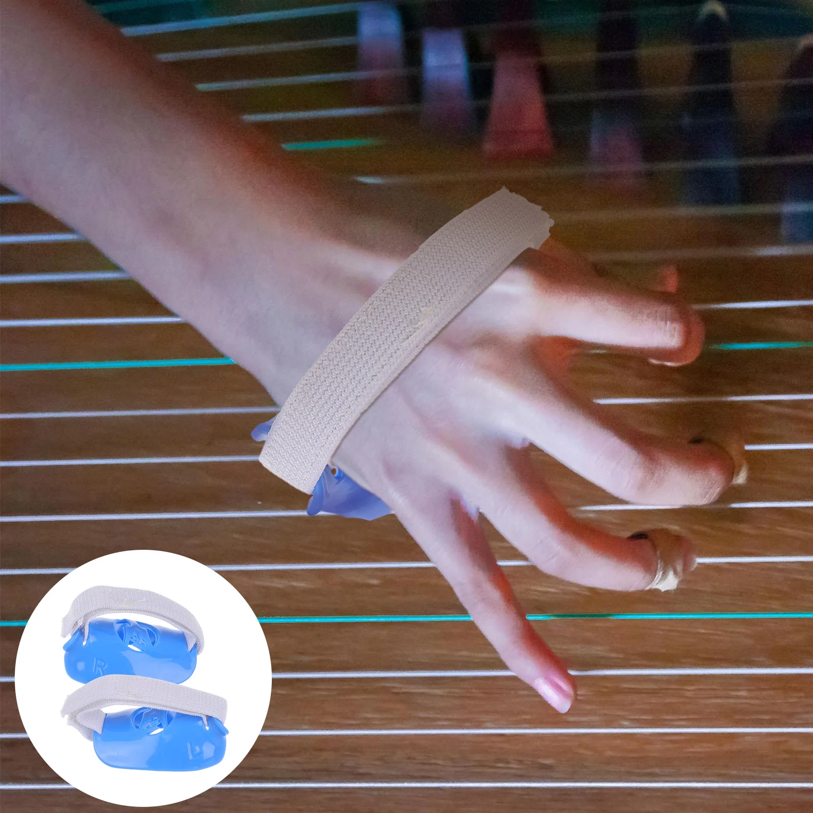 

1Pair Guzheng Finger Stabilizer Training Tool Correct Hand Placement Enhance Flexibility Stylish Moonlight White Portable