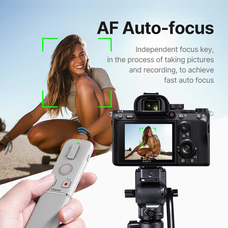 Ulanzi AS006 Wireless Bluetooth Remote Control for Sony A6400 ZV-E10 A7 III A7C DSLR Camera Zoom Record Shutter Release