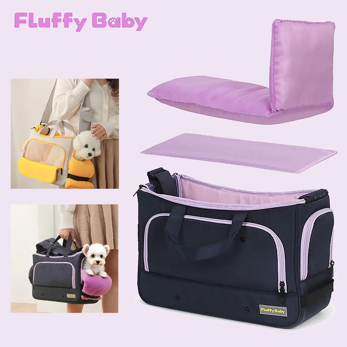 

Pet Travel Carrying Bag Crossbody Bag Portable Puppy Pet Bag Handbag with Adjustable Shoulder Strap Small Pet Supplies