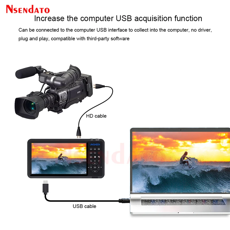 UR500 UR500A HDMI مسجل فيديو مستقل المنظار 4K للتحويل PIP POP PMP كاميرا فيديو صندوق التقاط الصوت والفيديو مع شاشة 7 بوصة للتلفزيون