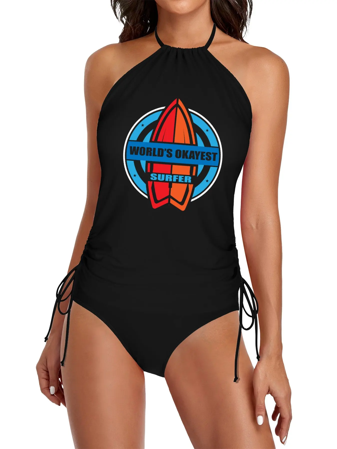 

World's Okayest Surfer Cool Surfing T-Shirt for Surfers Split Swimsuit Set Luxury swimsuit Clothing female beachwear for woman
