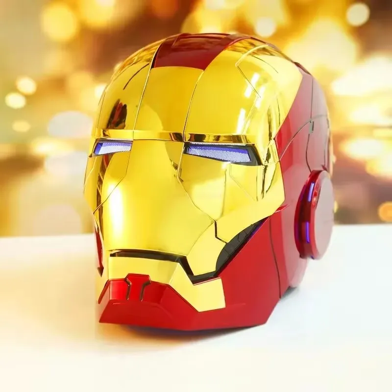 Hot Marvel Iron Man Autoking 1/1 Mk5 Helmet Remote And Voice Control Iron Man Automatic Helmet Mask With Led Light Boys Gift