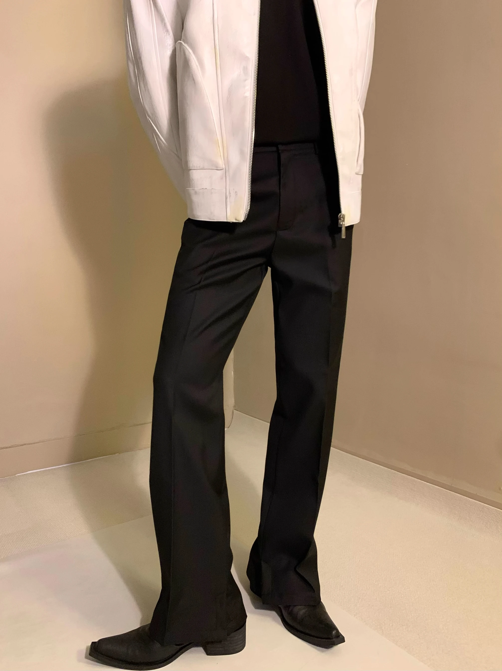 Black Straight Leg Pants Draped Suit Long Pants Youth Casual Pure Color Classic Style Teenager Autumn Fashion Trousers