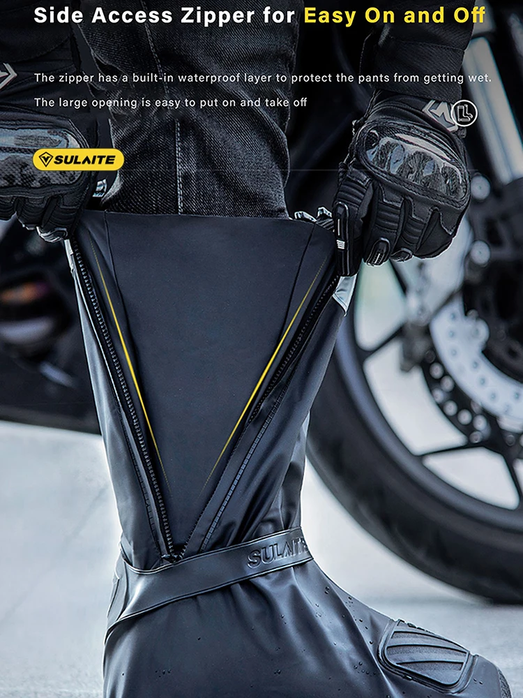 SULAITE Motorrad-Regenstiefel, wasserdichter Schuhüberzug, reflektierender Fahrradschuhschutz, wiederverwendbare Schutzausrüstung für Motorradfahrer