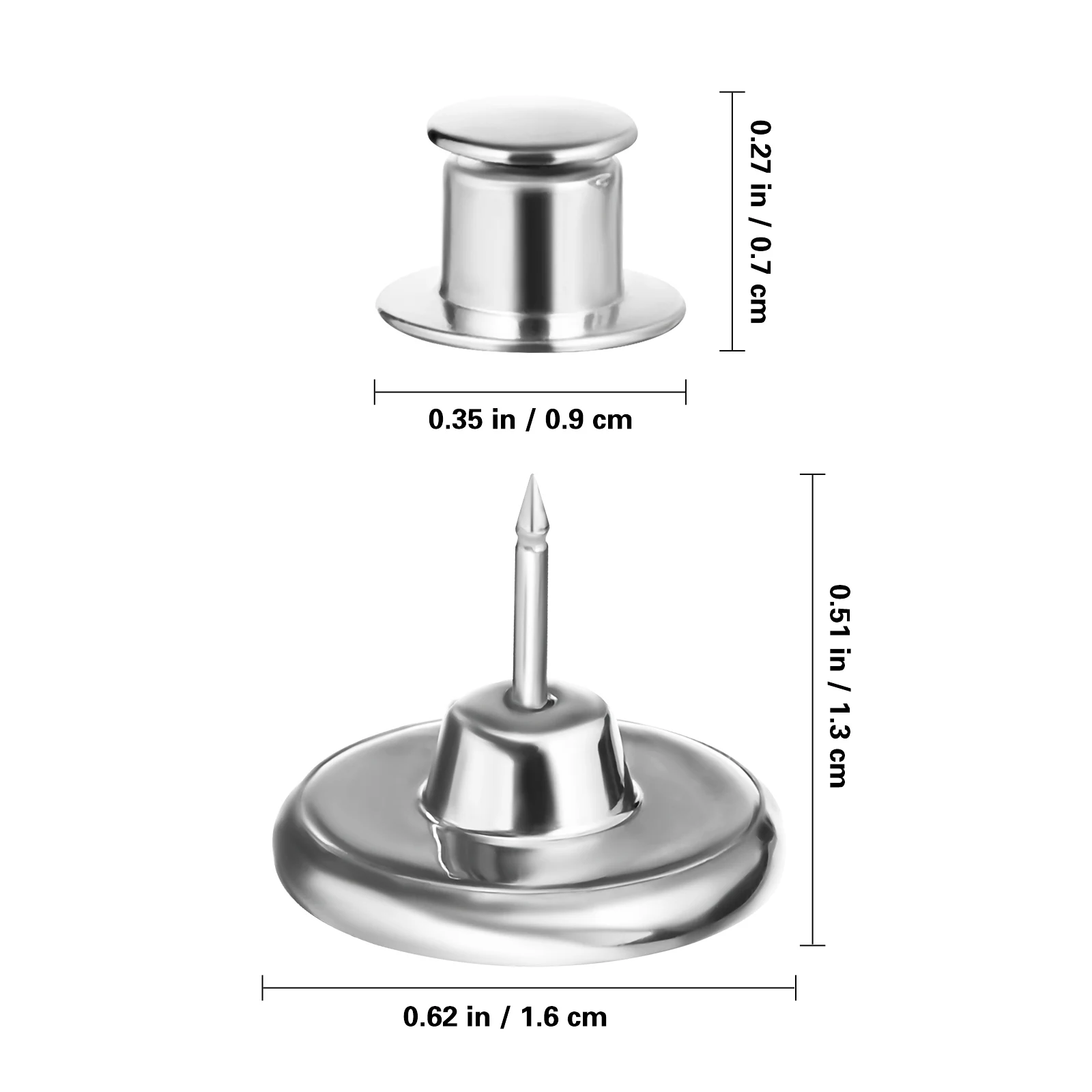 

30pcs Silver Copper Waist Buttons Pins for Jeans Trouser Adjuster Detachable Reusable No Sew Instant Tailoring