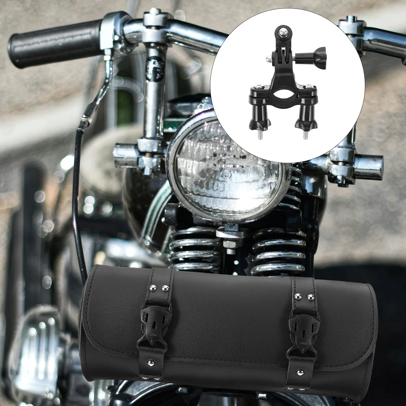 1Set Motorcycle Action Camera Mount ABS Sturdy Bike Handlebar Pole Mount Compatible with Gopro Cycling Utv Off