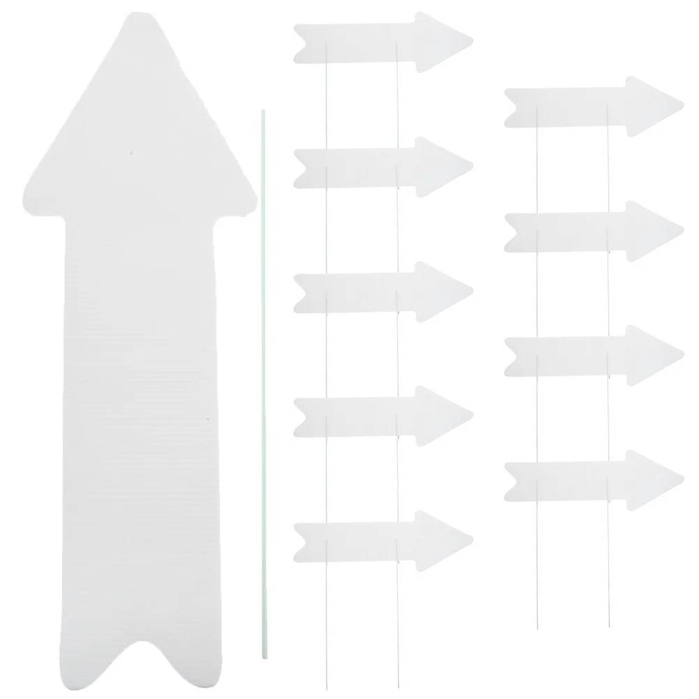 

10Pcs Plastic Blank Yard Sign with Sturdy Stake Waterproof Reusable Outdoor Lawn Sign for Garden Party Event Decor