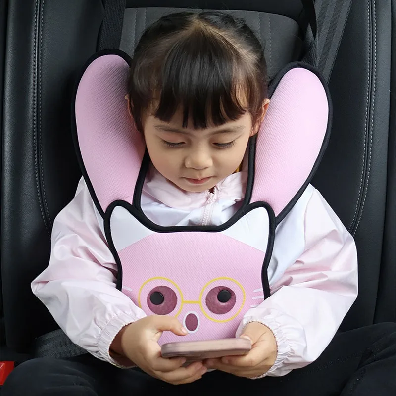 

Kids Car Safety Belt Adjuster - Cute Cartoon Headrest Pillow Child Neck Protector for Car Seat Accessories