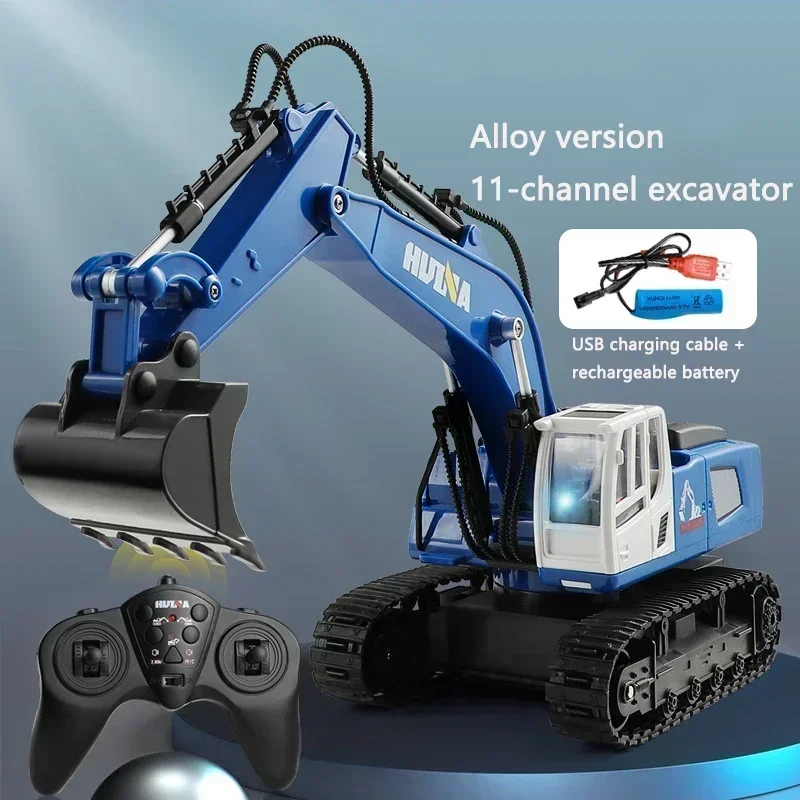 

1:18 Excavator Vehicle Electric Large Model Alloy Excavator Hook Machine 11 Channel Engineering Vehicle Rc Festival Toy Gifts