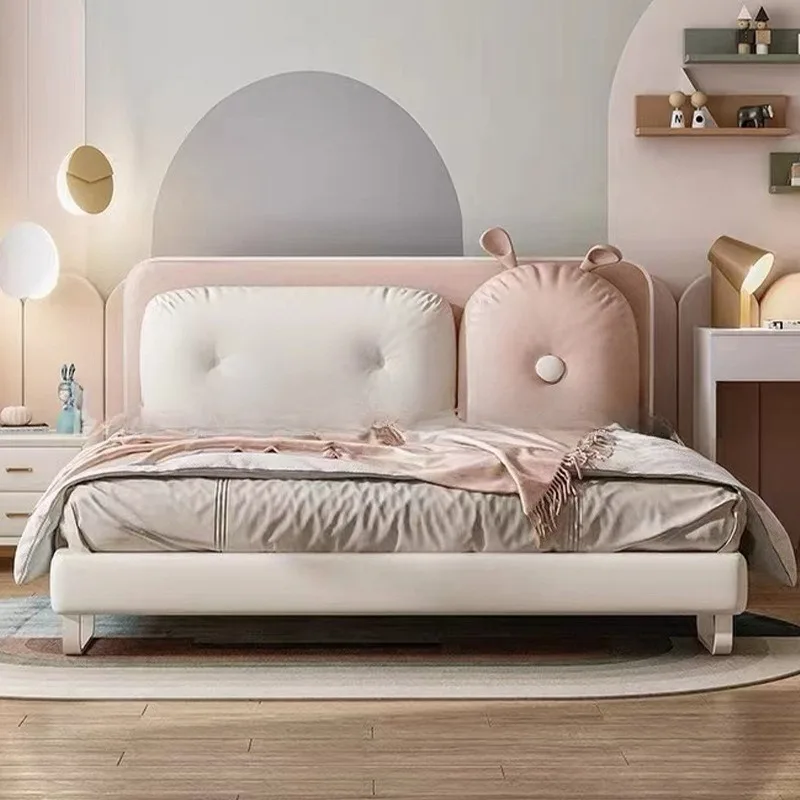 

Children's bed soft leather bed, boys and girls, simple and modern, bed 1.5 meters