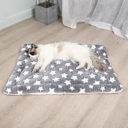 Soft Pet Bed Mats Short Plush Pet Sleeping Bed Mats for Cats Dogs Cute Pad Blanket Warm Kitten Cushion Cat Accessories