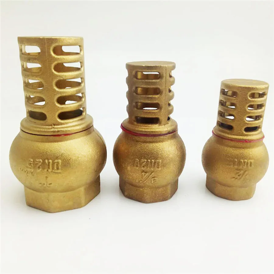 

1/2 3/4 1" 1-1/4" 1-1/2" BSPP Female Brass Bottom Valve Check Valve For Water Pump Oil pump Bottom Well Check Valve Filter Valve