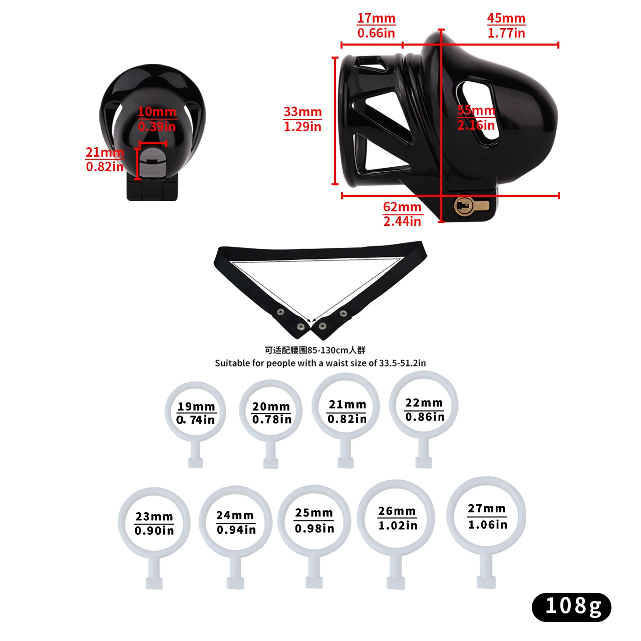 CITYFUN Resin lock penis cage, wearing chastity lock, male urethral lock, chastity device, suitable for use as a sex toy for men 3