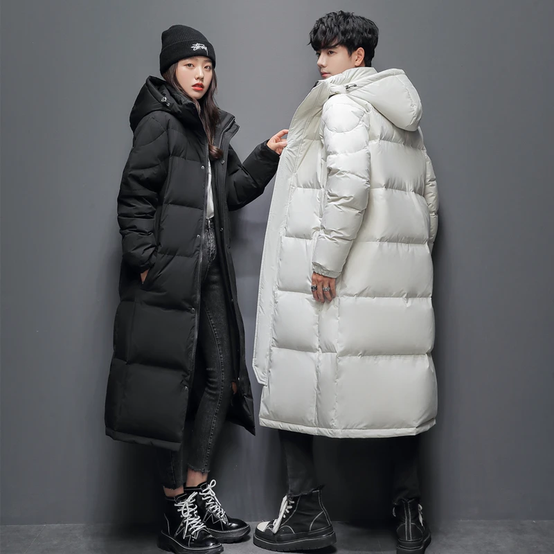 -20 °C Xuống Áo Khoác Nam Dài Áo Khoác Mùa Đông Ấm Nhẹ Trắng Vịt Xuống Áo Khoác Nam Dạo Phố Overcoats Nữ Quần Áo