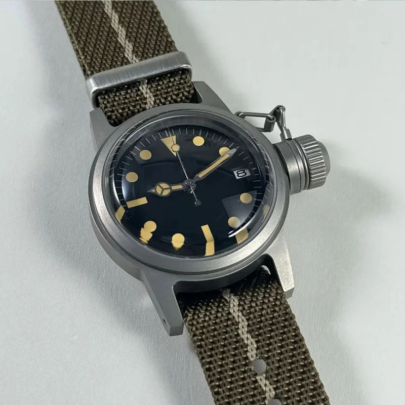Nylon strap Vintage 36mm watch 316L stainless steel acrylic glass suitable for NH35 automatic movement 5Bar waterproof
