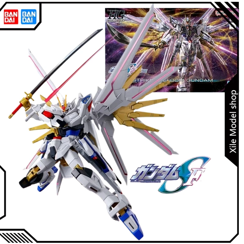 

Bandai Original box HG 1/144 MIGHTY STRIKE FREEDOM GUNDAM full action Anime Figure model kit Assembly toy gift for kids