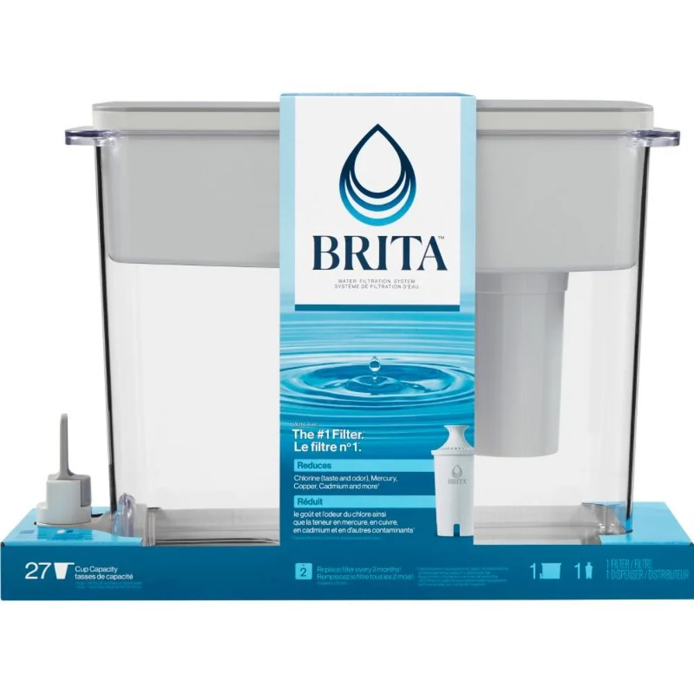 Brita Extra Large 27-Cup UltraMax Filtered Water Dispenser with Filter - Gray