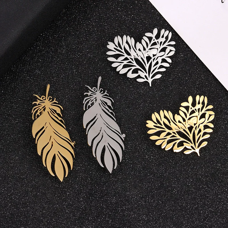 Decoration Fashion Feather Pin Trend Metal Suit Collar Brooch Creative Simple Tree of Life Badge Bridal Party