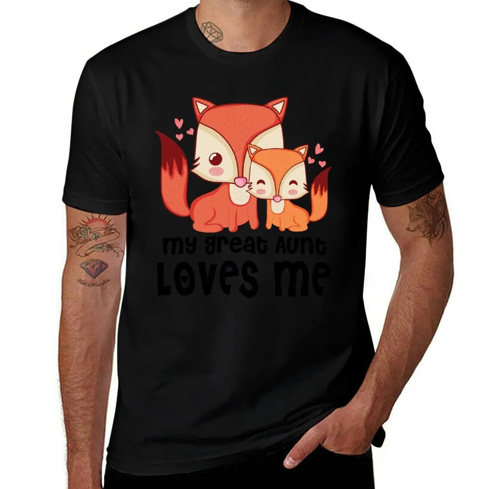 My Great Aunt Loves Me Orange Fox T-Shirt Festival Short Sleeve T-Shirt