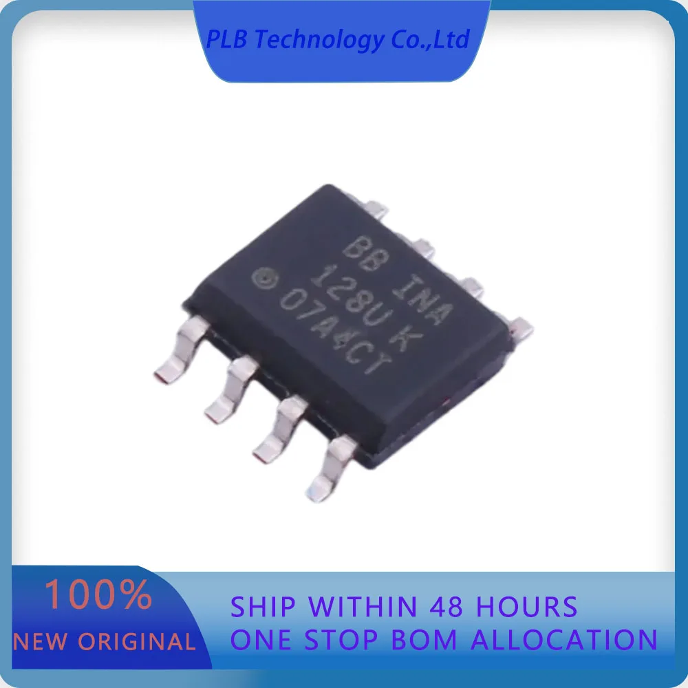2PCS/LOT INA128U/2K5 INA128U  2nA 10uV 4V/us 1.0 SOIC-8 Instrumentation Amplifiers Original Stock