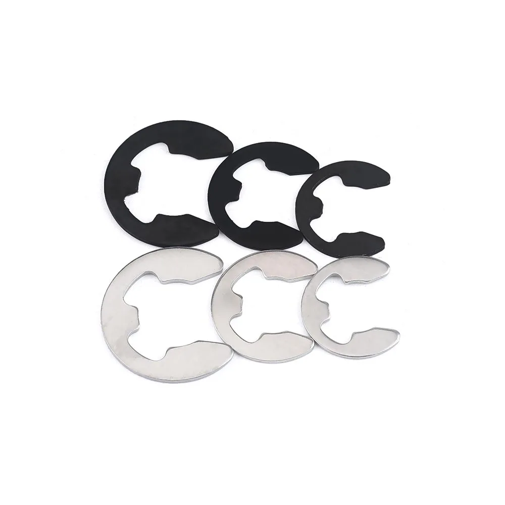 M1.2 M1.5 M2 M3 M4 M5 M6 M7 M8 M9 10~M24 304 Stainless Black 65Mn Steel Shaft Retaining Ring Washer E Clip Circlip GB896 DIN6799