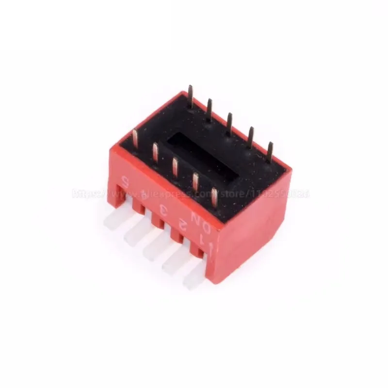 10PCS 2.54mm Dial switch Slide Type DIP Switch Module 1/2/3/4/5/6/8/10Pin Bit Piano type Side switch Red Toggle Switch