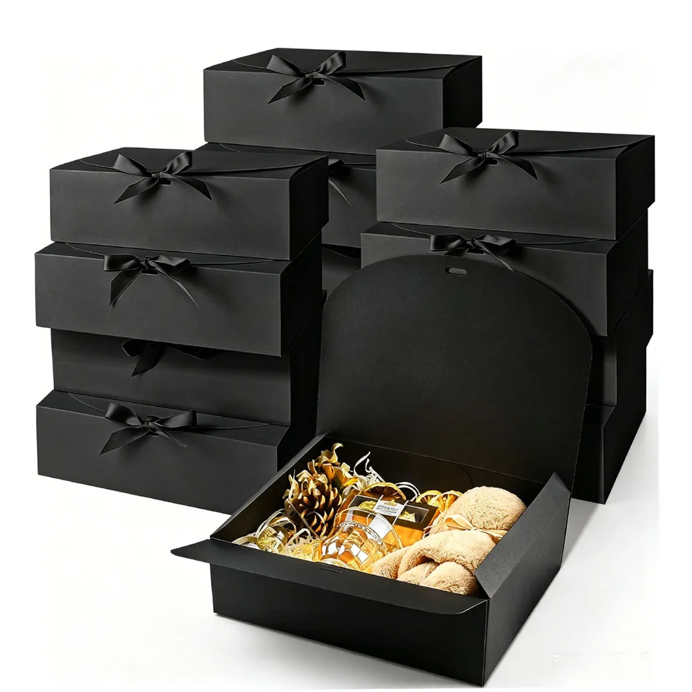 24-teilige große Schmuckaufbewahrungsbox mit Schleifenverschluss für Hochzeitsschmuck, Bademäntel, Broschen, Halsketten, Hautpflegeprodukte, Kosmetik, Nüsse, mit Papierdeckel. – Detail 5