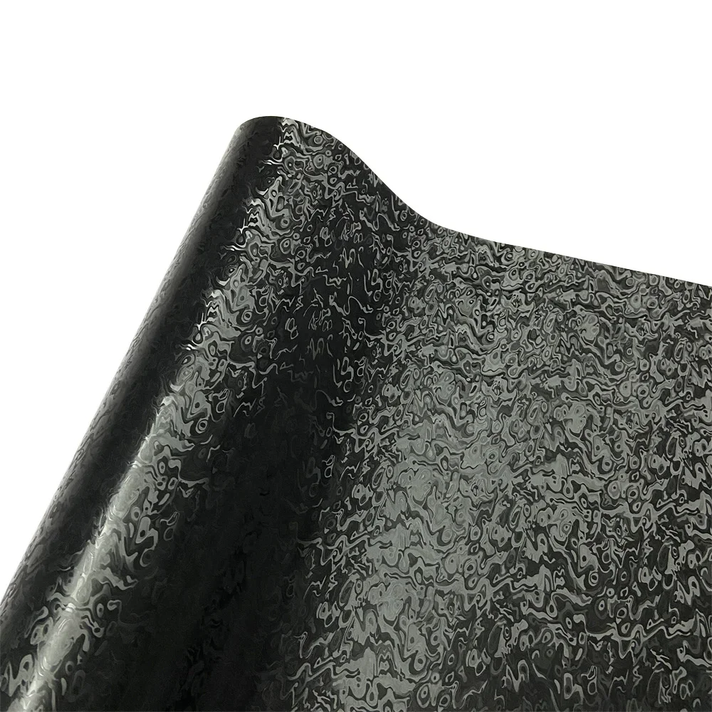 Schwarze Carbonfaser-Aufkleber, selbstklebendes Vinyl, kosmische Verpackung, Auto-Motorrad-Modifikationsfolie, Luftblase, frei geschmiedete Carbonfolie – Detail 1