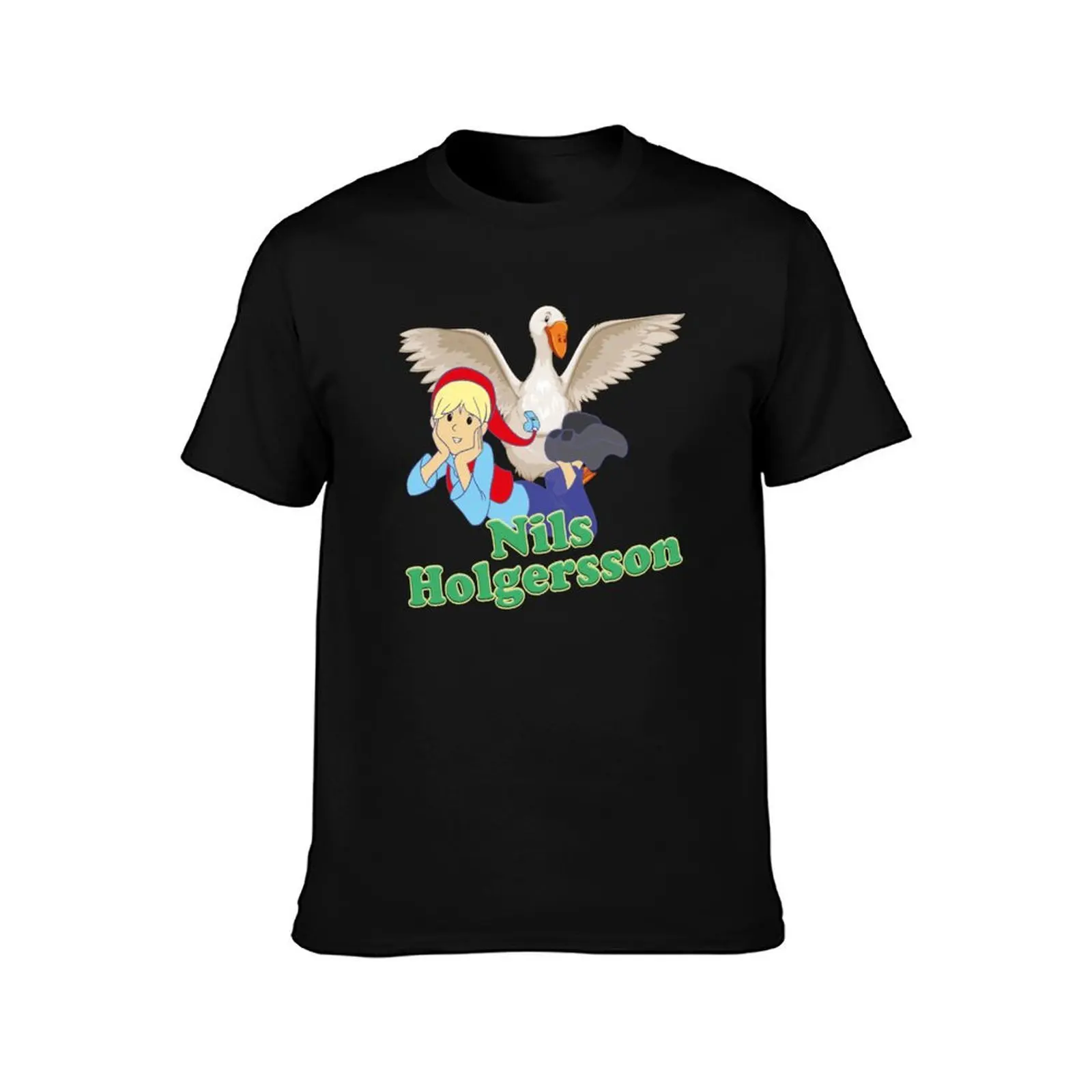 The little gnome Nils Holgersson flies with the wild geese and hamster Krümel and has great adventures T-Shirt