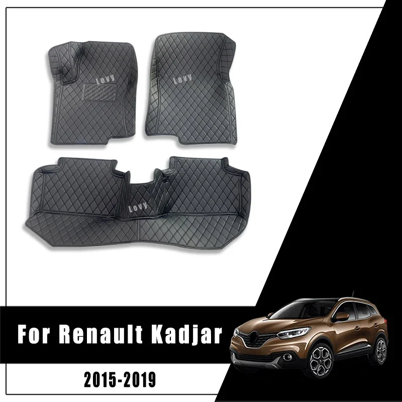 

For Renault Kadjar 2015 2016 2017 2018 2019 Car Floor Mats Custom Covers Fit Leather Foot Rugs Dash Carpets Styling Accessories