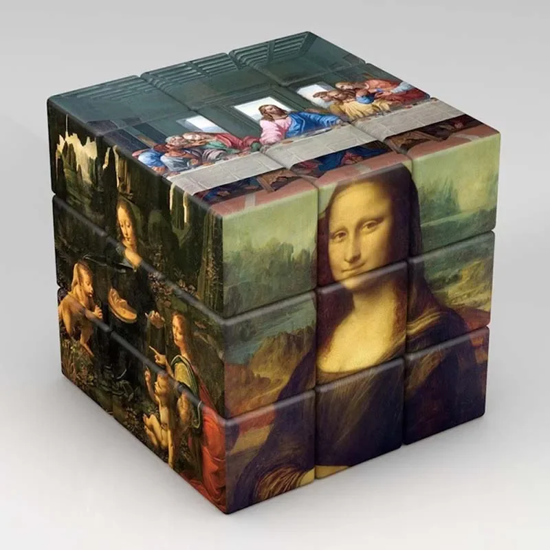 3x3x3 Stampa magica Cubo magico Van Gogh Multi-Elemento Modello personalizzato Cubo magico Regali per bambini Giocattoli educativi