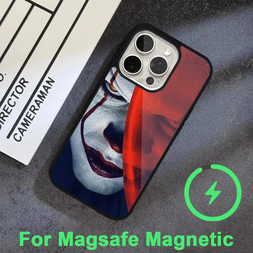 Stephen King s It Pennywise Phone Case For iPhone 15 14 13 12 11 Pro Max Plus  Magsafe Black Soft Cover