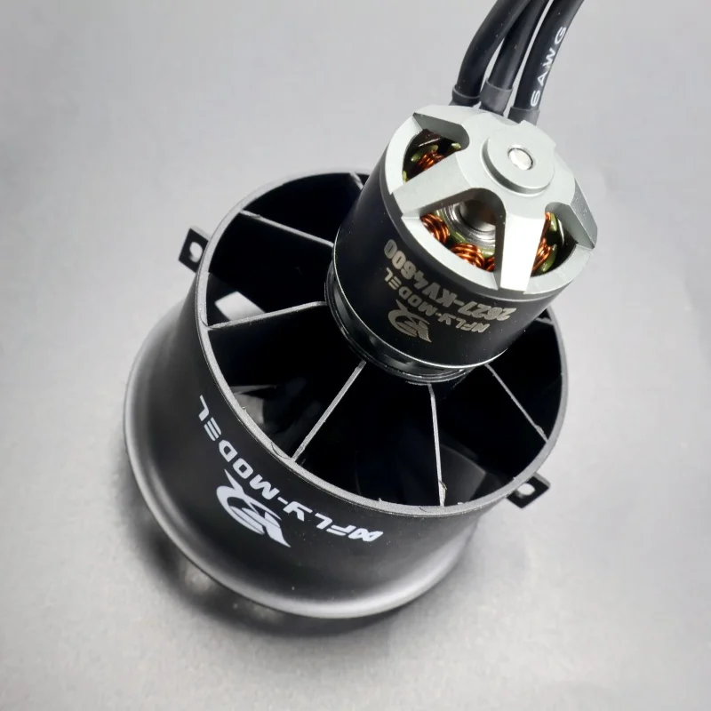 Xfly Model Edf 50 mm 12-Blatt-Culvert-Netzteil 2627-Kv4600 4 s externer rotierender bürstenloser Motor für Jet-Flugzeug-DIY-Lüfter