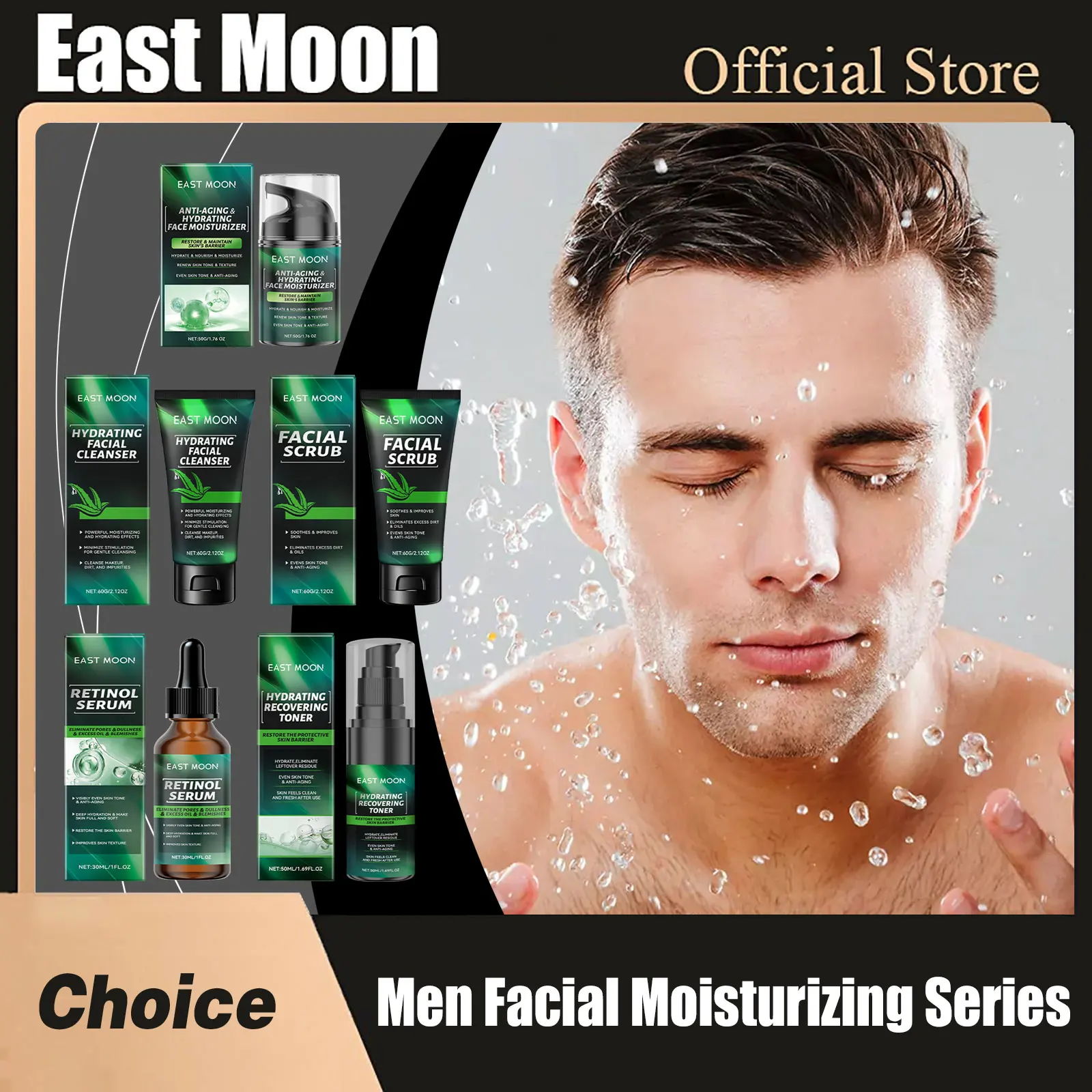 

East Moon Men Facial Moisturizing Series Improve Rough Dry Oil Control Lifting Firming Fade Fine Lines Collagen Face Care Cream