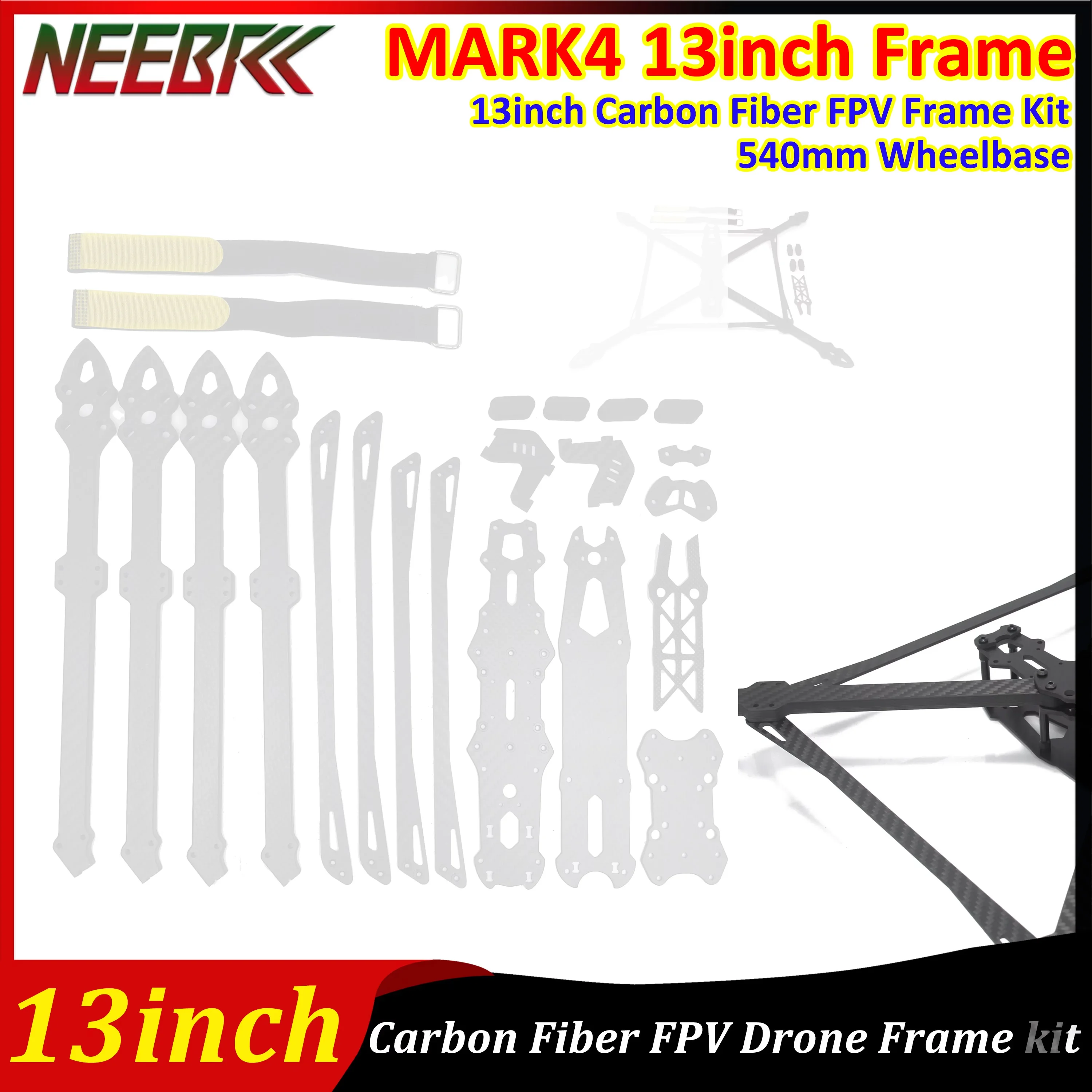 

Mark4 V2 FPV Drone 13inch Carbon Fiber FPV Frame Kit 540mm Wheelbase RC Quadcopter Freestyle FPV Racing Crossing Drone DIY Parts