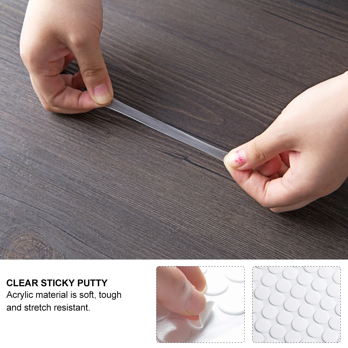 

700Pcs Clear Sticky Putty Double-Sided Removable Round Acrylic Adhesive Fix for Home Office Car Christmas Decoration