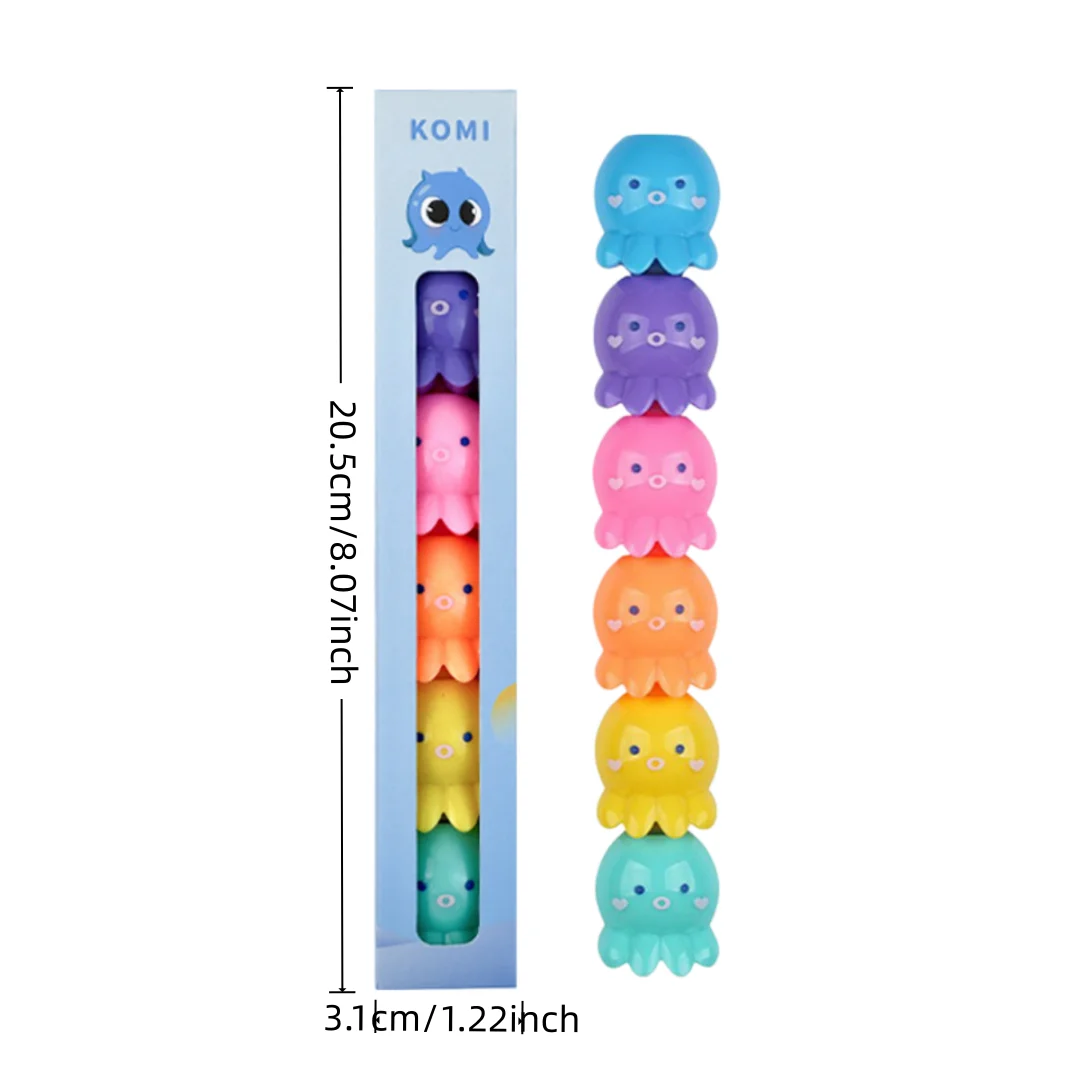 Cute Cartoon Stackable & Splicable Highlighters, 5-Color Assemble Marker Pens, Ideal Back-to-School Gifts for Students