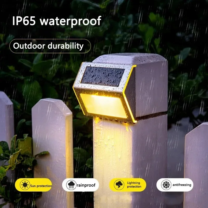 

1-8PCS Solar Stainless Steel Step Light Waterproof Anti-corrosion and Environmental Protection Wall Light for Garden Fence Wall