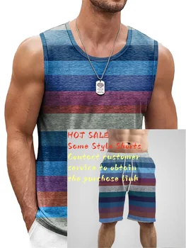 Striped Graphic Tank Top 5 Retro Striped Graphic Tank Tops For Men Fashion Casual Summer Sleeveless 3D Printed Vest Loose Crew Neck Quick Dry Sports Tees 5