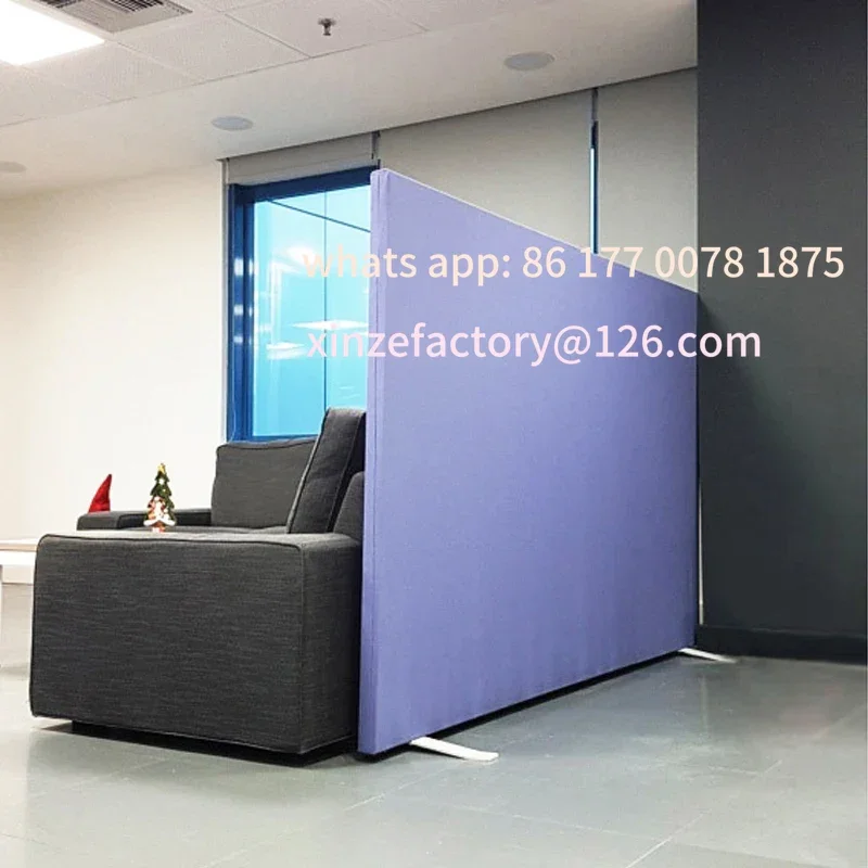 Divisore per schermo pieghevole acustico personalizzato personalizzabile in fibra di poliestere PET al 100% che assorbe il suono della divisoria mobile per ufficio