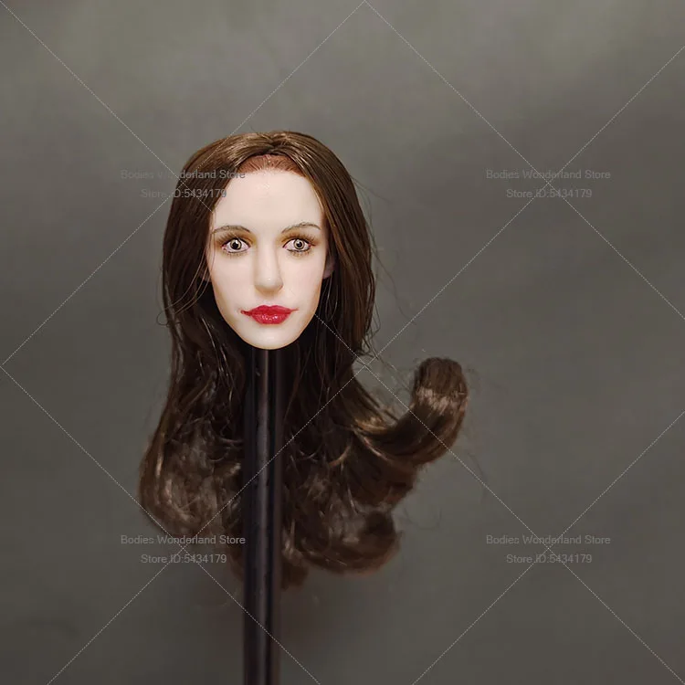 In Stock 1/6 Scale Female Soldier American Actor Anne Hathaway Head Sculpt Pale Skin Head For 12inch Action Figure Doll